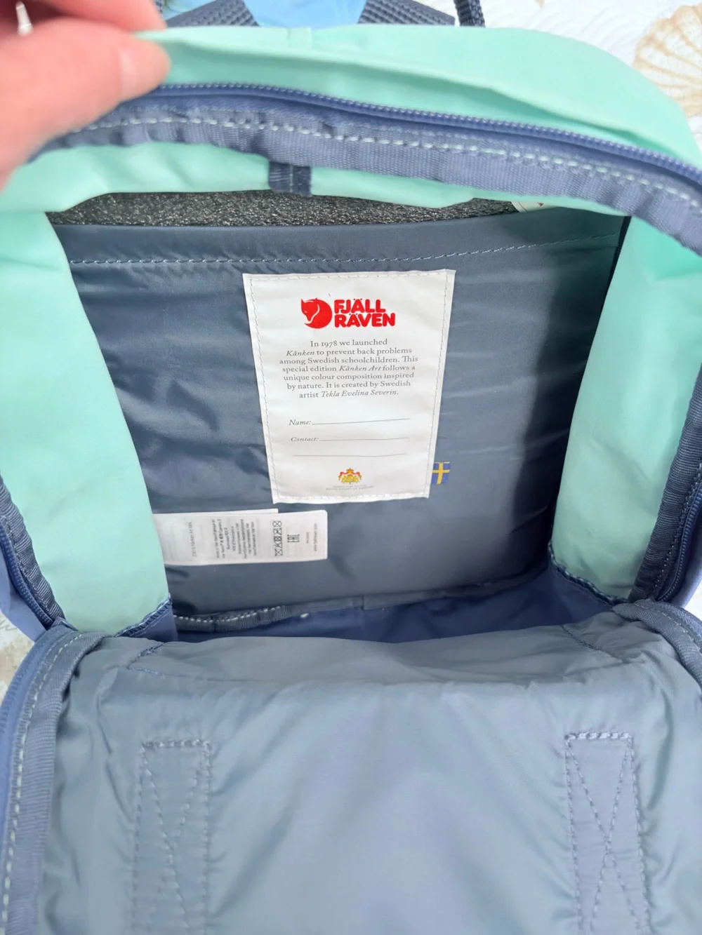NWOT-Kånken Two-Tone Blue & Mint Mini Backpack